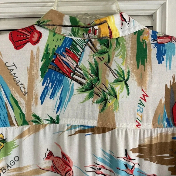 Vtg Solutions Original Hawaiian Islands Shirt Bahamas Barbados Antigua Large - Picture 6 of 15